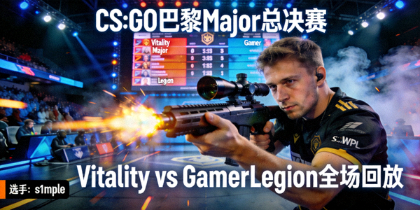CS:GO巴黎Major总决赛Vitality对阵GamerLegion全场回放，选手s1mple狙击镜头